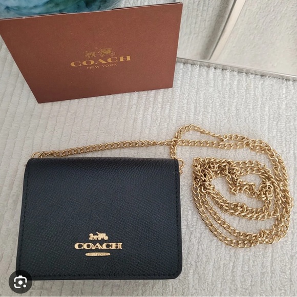 Coach Mini Wallet with Gold sling - Picture 2 of 8